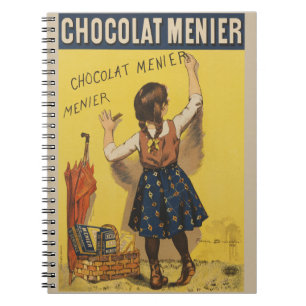 Carnet Chocolat Menier Petite Fille Écriture sur le Mur