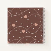 Carnet Chocolate Brown with Pink Hearts Pattern (Dos)