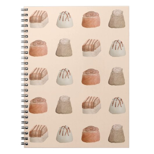 Carnet Chocolates Watercolor Pattern Notebook (Devant)