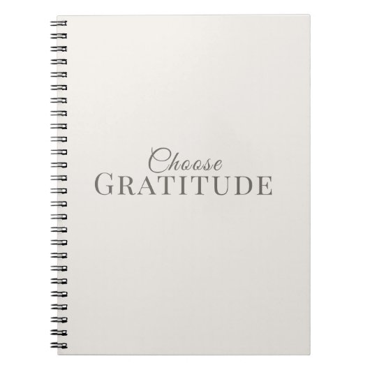Carnet Choisissez la gratitude – Conception de typographi (Devant)