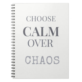 Carnet Choisissez le Calme Plutôt que le Chaos Typographi