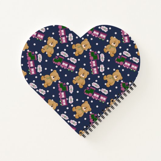 Carnet Choo choo train heart bear notebook (Dos)