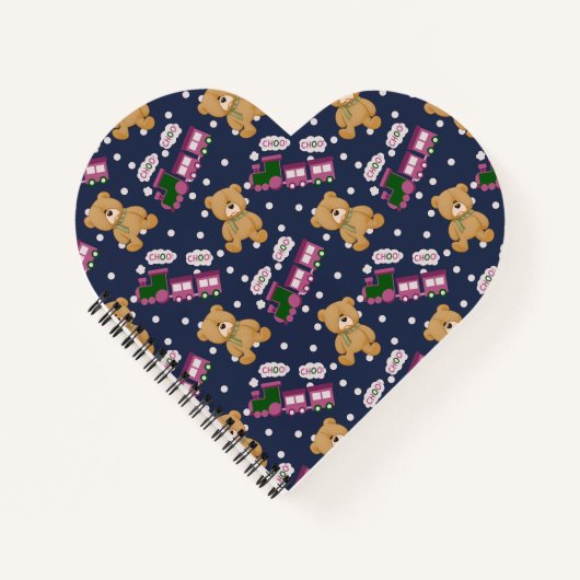 Carnet Choo choo train heart bear notebook (Devant)