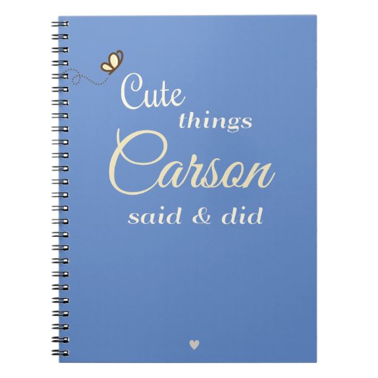 Carnet "Choses mignonnes que mon fils a dites" Mémoire pe (Devant)