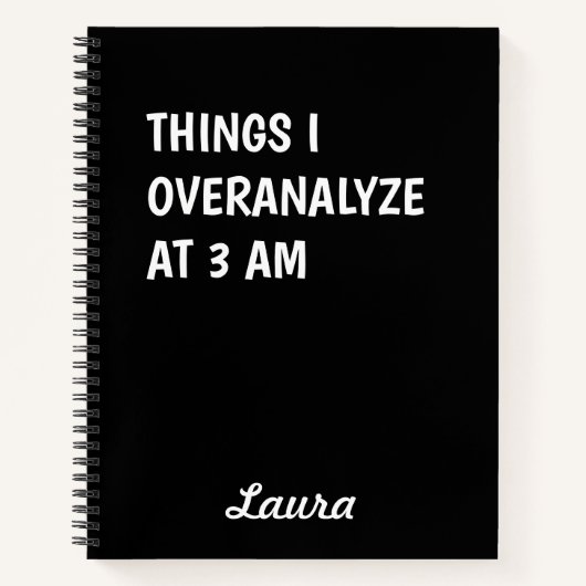 Carnet Choses que j'analyse excessivement à 3h du matin (Devant)