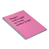 Carnet Choses que je voudrais dire à ma belle-mère (Côté Droit)