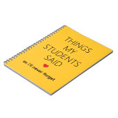 Carnet Choses Que Mes Élèves Ont Dit Mémoire D'enseignant (Côté gauche)