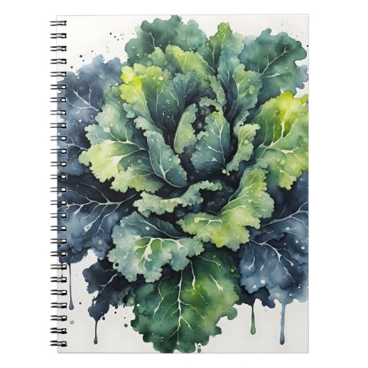 Carnet Chou frisé - Fleurs à l'aquarelle (Devant)