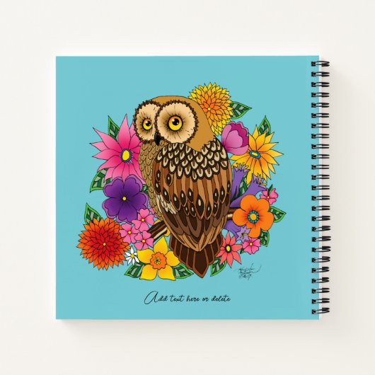 Carnet Chouette à fleurs (Dos)