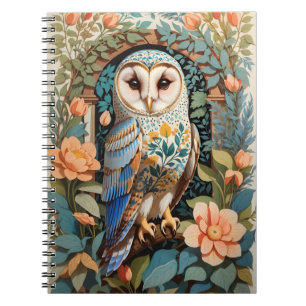 Carnet Chouette à grange vintage à motifs floraux