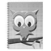 Carnet Chouette À Papier En Noir Et Blanc (Devant)