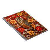 Carnet Chouette À Rayures Et Fleurs De Zinnia (Côté Droit)