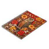 Carnet Chouette À Rayures Et Fleurs De Zinnia (Côté gauche)