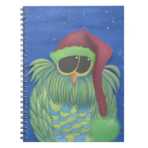Carnet Chouette adorable avec chapeau de Santa