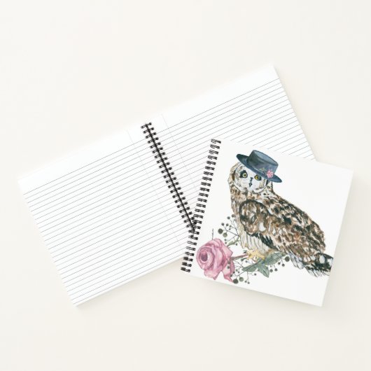 Carnet Chouette aquarelle (Intérieur)