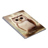 Carnet Chouette Aquarelle Cute Avec Nom (Côté Droit)