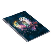 Carnet Chouette arc-en-ciel mystique et Pleine lune céles (Côté Droit)