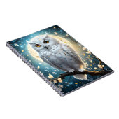 Carnet Chouette Blanche À Neige Avec Étincelle, (Côté Droit)