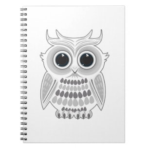 Carnet Chouette blanche mignonne aux grands yeux, animal