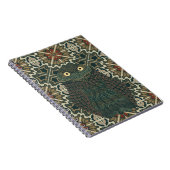 Carnet Chouette bractée décorée Tons Brown dorés (Côté Droit)