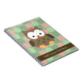 Carnet Chouette Brown mignonne avec bow rose (Côté Droit)