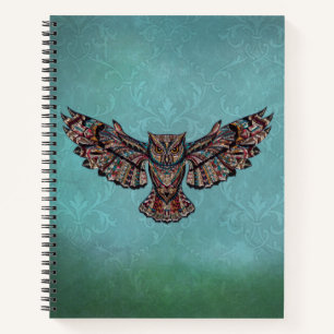 Carnet Chouette colorée en mosaïque
