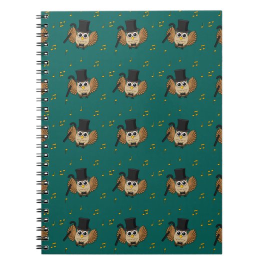 Carnet Chouette dansante mignonne avec notes musicales De (Devant)