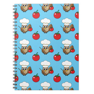 Carnet Chouette de dessin animé de cuisine mignonne