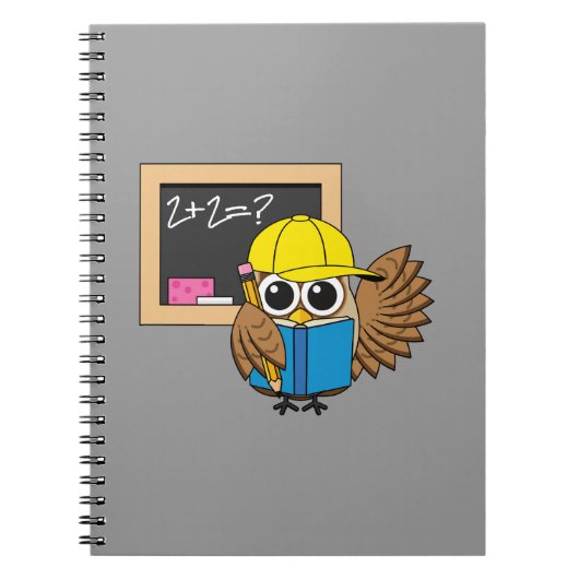 Carnet Chouette de dessin animé écolier mignon (Devant)