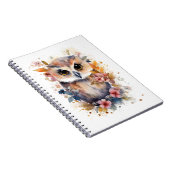 Carnet Chouette de la forêt mignonne avec fleurs pour la  (Côté Droit)