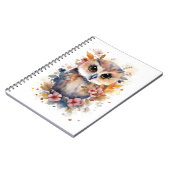 Carnet Chouette de la forêt mignonne avec fleurs pour la  (Côté gauche)