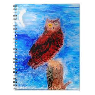 Carnet Chouette de la lune d'oiseaux