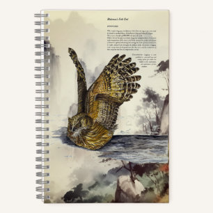 Carnet Chouette de poisson à la main magnifique