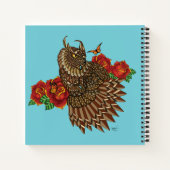 Carnet Chouette des Roses rouges bleu (Dos)