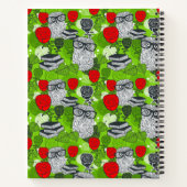 Carnet Chouette en roses rouges (Dos)