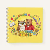 Carnet Chouette et Ours Mignons pour Enseignant Design (Devant)