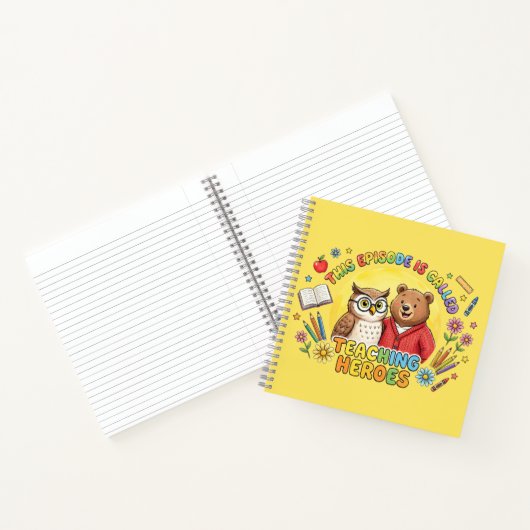 Carnet Chouette et Ours Mignons pour Enseignant Design (Intérieur)