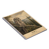 Carnet Chouette Forêt Boréale VINTAGE (Côté Droit)
