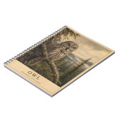 Carnet Chouette Forêt Boréale VINTAGE (Côté gauche)