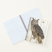 Carnet Chouette majestueuse sur des planches de bois défr (Intérieur)