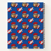 Carnet Chouette mignonne avec béret rouge et boîte cardia (Dos)