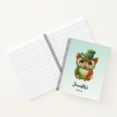 Carnet Chouette mignonne dans un chapeau vert (Intérieur)