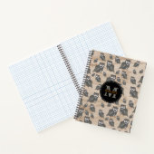 Carnet Chouette Motif & Monogramme rustique en bois (Intérieur)