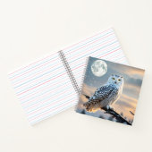 Carnet Chouette neigeuse en hiver au clair de lune avec c (Intérieur)