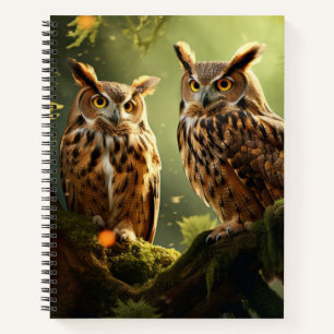 Carnet Chouette Oiseau Faune Sauvage Art coloré