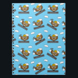 Carnet Chouette ouvrière de construction mignonne avec de<br><div class="desc">Illustration d'un chouette ouvrier de la construction de dessins animés avec un casquette dur jaune et un marteau sur un poutre en acier. Cette chouette adorable kawaii avec une belle moustache voulait se vanter de son nouveau travail, d'être un constructeur! Ce design mignon est la meilleure idée cadeau pour les...</div>