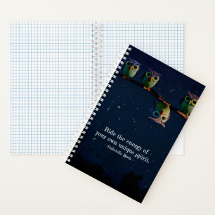 Carnet Chouette qui est différent avec un collage de devi