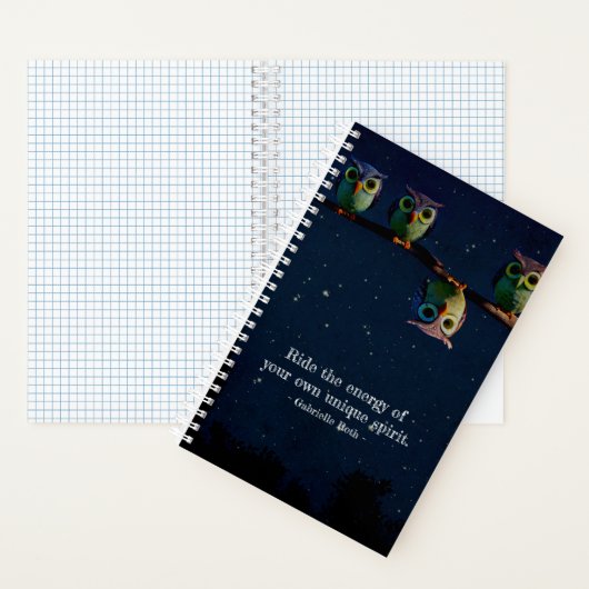 Carnet Chouette qui est différent avec un collage de devi (À l'intérieur)