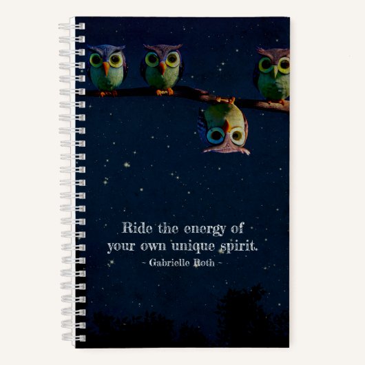 Carnet Chouette qui est différent avec un collage de devi (Recto)