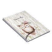 Carnet Chouette rose enchantée (Côté Droit)